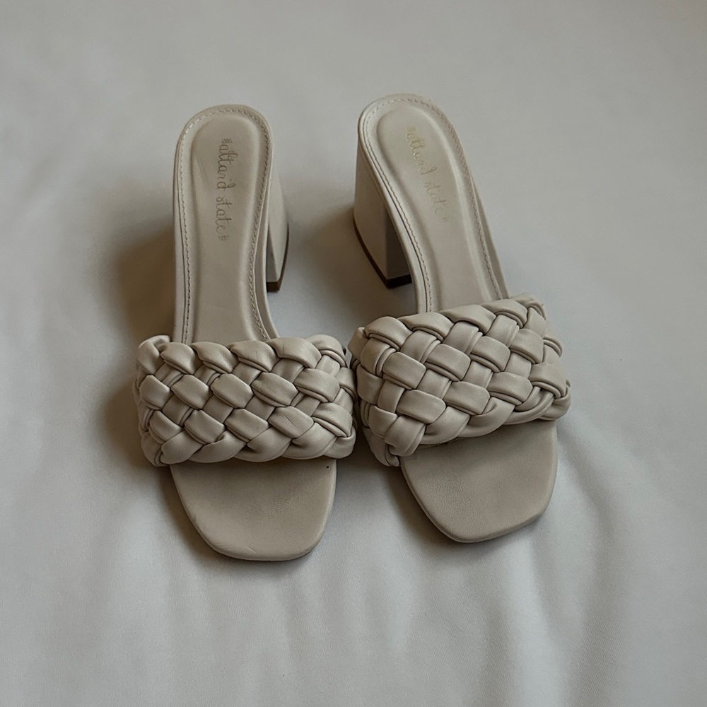 Altar'd State Cream Braided Heels